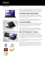 Preview for 1 page of Sony VAIO VPCSB31FX/B Specifications