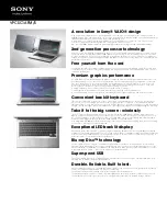 Sony VAIO VPCSC1AFM/S Specifications preview