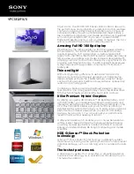 Sony VAIO VPCSE2JFX/S Specifications preview