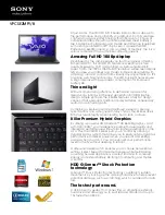 Sony VAIO VPCSE2MFY/B Specifications preview