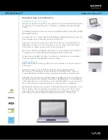 Preview for 1 page of Sony VAIO VPCW121AX/T Specification Sheet