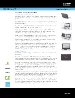 Preview for 1 page of Sony VAIO VPCW211AX/T Specification Sheet