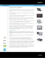 Sony VAIO VPCW215AX/T Specification Sheet preview