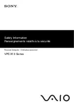 Sony VAIO VPCX13 Series Safety Information Manual preview