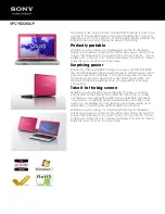 Sony VAIO VPCYB33KX/P Specifications preview