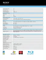 Preview for 3 page of Sony VAIO VPCZ21SHX/X Specifications