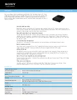 Sony VBD-MA1 Specification Sheet preview