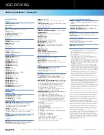 Preview for 2 page of Sony VGC-RC310G User Manual