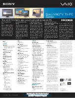 Preview for 1 page of Sony VGC-V520G Service And Warranty Information