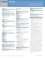 Preview for 2 page of Sony VGN-AR170 Specifications