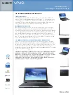 Preview for 1 page of Sony VGN-AR170GU1 - VAIO AR Digital Studio Specifications