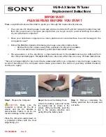 Sony VGN-AX Series Replacement Instructions preview