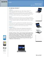 Preview for 1 page of Sony VGN-BX645P - VAIO - Core 2 Duo 1.66 GHz Specifications