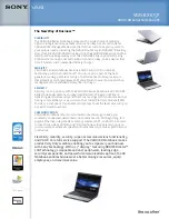 Preview for 1 page of Sony VGN-BX675P - VAIO - Core 2 Duo GHz Specifications