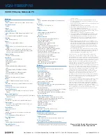 Preview for 2 page of Sony VGN-FS660P Specifications