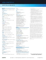 Preview for 2 page of Sony VGN-FS675P Specifications