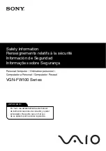 Предварительный просмотр 1 страницы Sony VGN-FW100 Series Safety Information Manual