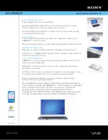 Preview for 1 page of Sony VGN-FZ240E - VAIO - Core 2 Duo GHz Specifications