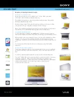 Preview for 1 page of Sony VGN-NS215N - VAIO NS Series Specifications