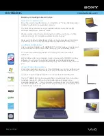 Sony VGN-NS240E - VAIO NS Series Specifications preview