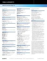 Preview for 2 page of Sony VGN-SZ280P Specifications