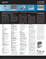 Preview for 1 page of Sony VGN-T240P VAIO Specifications