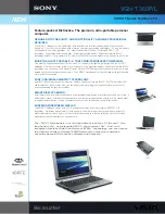 Preview for 1 page of Sony VGN-T360P Specifications