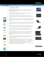 Preview for 1 page of Sony VGN-TT160N - VAIO TT Series Specifications