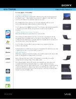 Preview for 1 page of Sony VGN-TT190NIB - VAIO TT Series Specifications