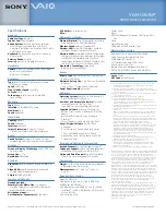 Preview for 2 page of Sony VGN-UX280P - VAIO - Core Solo 1.2 GHz Specifications