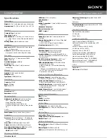 Preview for 2 page of Sony VGNFW590FSB Specifications