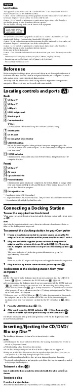 Preview for 3 page of Sony VGP-PRZ20 User Manual