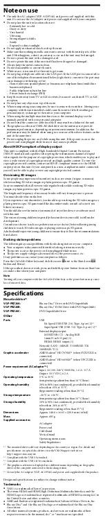 Preview for 4 page of Sony VGP-PRZ20 User Manual