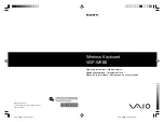 Sony VGPWKB5 - VAIO Wireless Keyboard Operating Instructions Manual preview