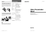 Sony VID-P50 Operating Instructions preview