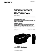 Sony video Hi8 Handycam CCD-TR400 Operation Manual preview