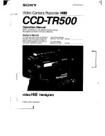 Sony video Hi8 Handycam CCD-TR500 Operation Manual preview