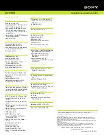 Preview for 2 page of Sony Video Walkman GV-D800 Specification Sheet