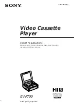 Preview for 1 page of Sony Video Walkman GV-F700 Operating Instructions