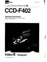 Sony Video8 Handycam CCD-F402 User Manual preview