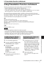 Preview for 47 page of Sony VLP-CH350 Operating Instructions Manual