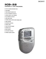 Sony Voice File ICD-55 Specifications preview