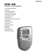 Preview for 1 page of Sony Voice File ICD-55 Specifications