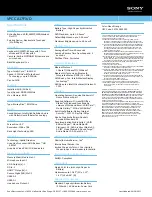 Preview for 2 page of Sony VPCCA17FX/D Specifications