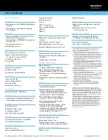 Preview for 2 page of Sony VPCCB17FX/W Specifications