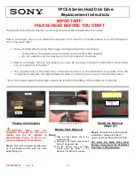 Preview for 1 page of Sony VPCEA Series Replacement Instructions