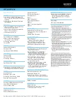 Preview for 2 page of Sony VPCL21SFX Specifications