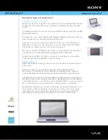 Sony VPCW121AX - VAIO - Netbook Specification Sheet preview