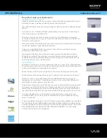 Preview for 1 page of Sony VPCW225AX Specification Sheet