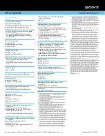 Preview for 2 page of Sony VPCX111KX Specifications